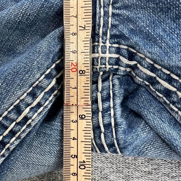 True Religion Jeans Women 27 Blue Light Wash 100% Cotton Low Rise USA Western - Picture 9 of 16